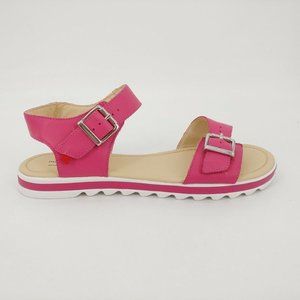 Marc Joseph New York Womens Ankle Strap Sandals Dark Pink Leather Buckle 6.5